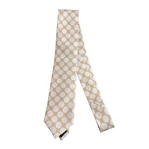 Linea Uomo Mens Polka Dotted Neck Tie Beige Formal Suit Tie For Men